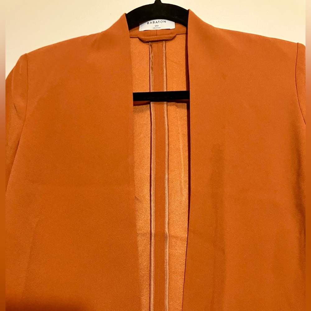 Babaton Vibrant Pumpkin Orange Blazer-unlined, but elegantly stitched - Picture 5 of 16